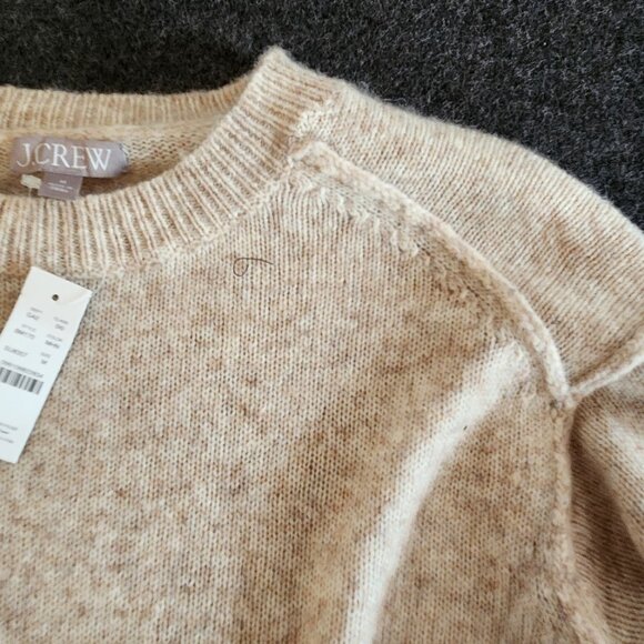 NWT - J Crew Oatmeal color sweater Size Label M,  Fit oversized or large - Picture 10 of 13